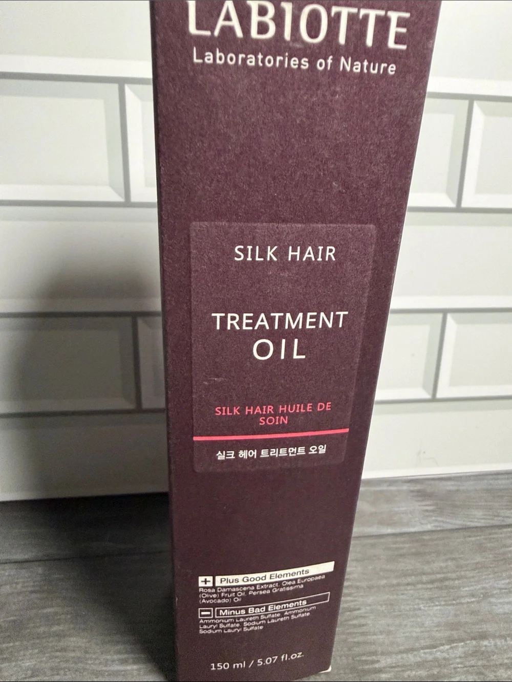 Labiotte Silk Hair Treatment Oil — Deep Plum Packaging